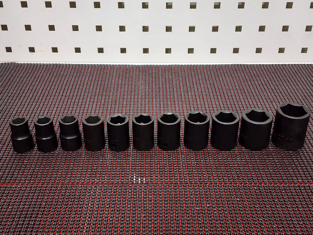 1/2" dr. SAE impact socket 11 pc set